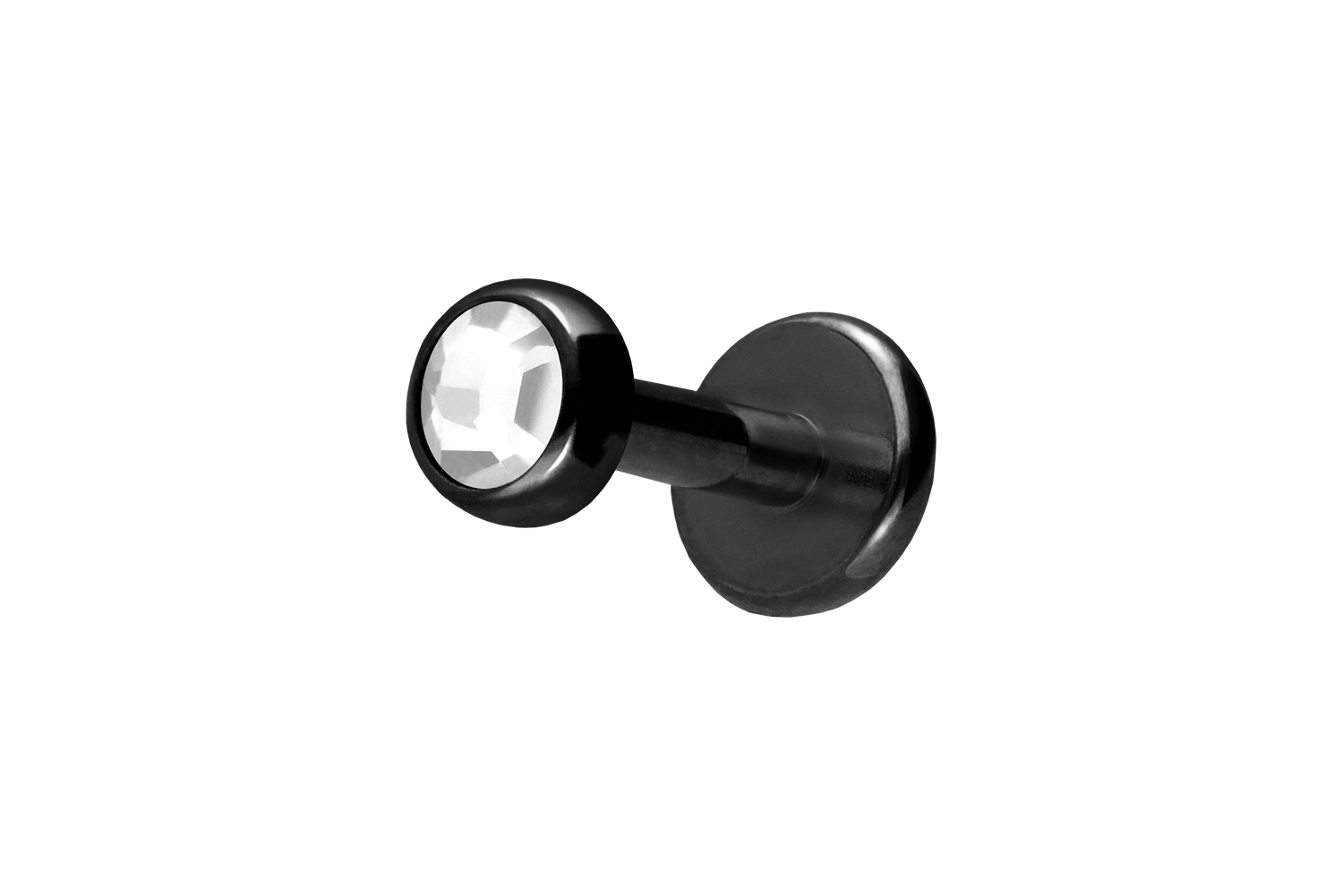 Titan Labret Piercing mit Innengewinde KRISTALLDISC